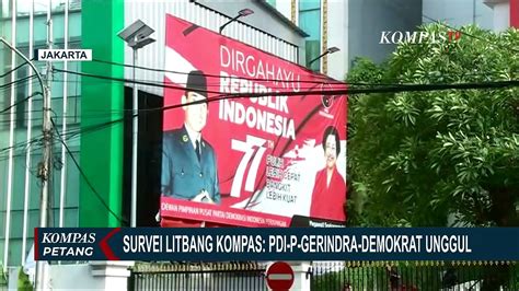 Survei Litbang Kompas Elektabilitas Pdi Perjuangan Gerindra