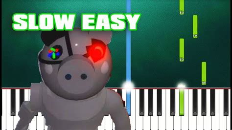 Piggy ROBLOX Robby Theme Slow Easy Piano Tutorial Anyone Can Play