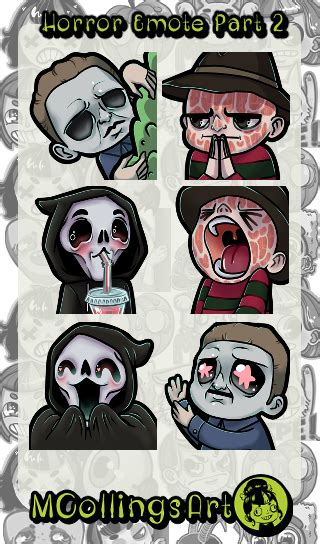 Horror Emote Set Pack Set Of Twitch Emotes Mcollingsart S Ko