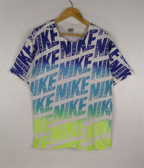 Nike Rare Vintage 90s Nike T Shirt Nike Overprint Tee Big Logo Grailed