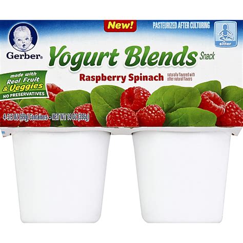 Gerber® Yogurt Blends Snack Raspberry Spinach Yogurt 4 35 Oz Cups