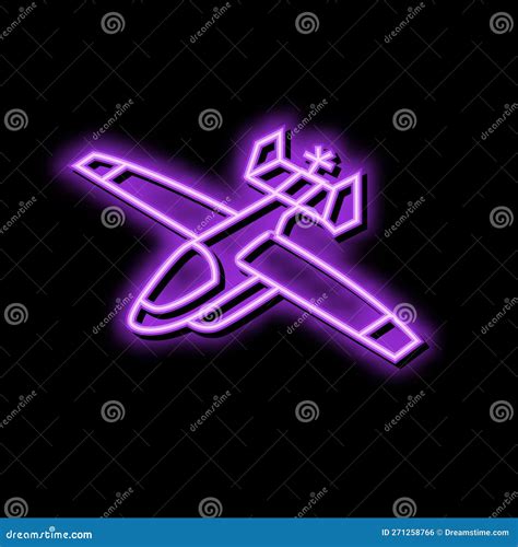 Amphibious Airplane Aircraft Neon Glow Icon Illustration Stock Vector