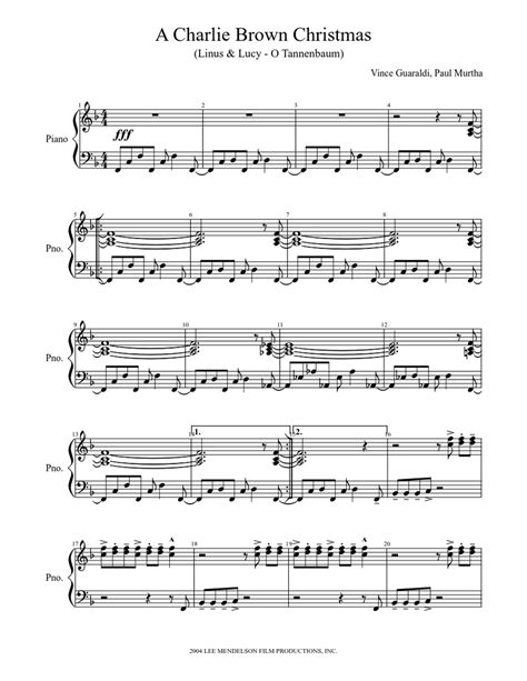 A Charlie Brown Christmas Sheet music for Piano | Download free in PDF ...