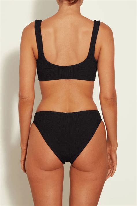 The Bonnie Bikini Features Hunza G S Signature Crinkle Stretch Fabric