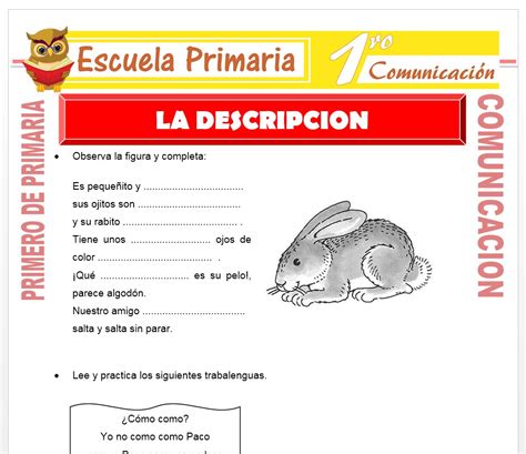 La Descripcion De Primero De Primaria Escuela Primaria