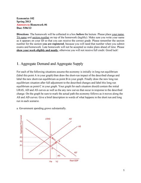 Answerstohomework 6spring 2013 Economics 102 Spring 2013 Answers To