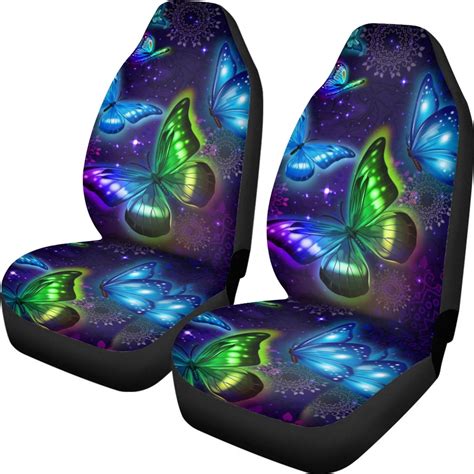 Xoenoiee Gradient Galaxy Butterflies Pattern 2 Piece Durable Car Seat