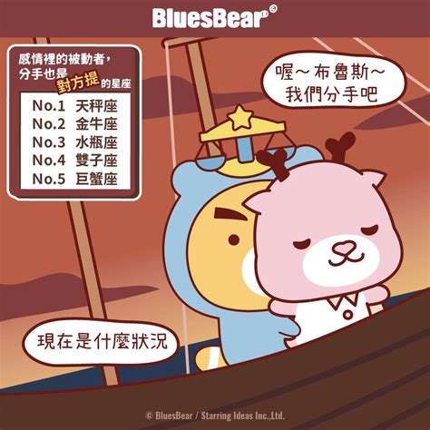 感情裡的被動者，連分手都是對方提的星座 Bluesbear 星座小熊 Line Today