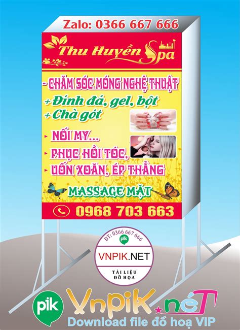 Mẫu bảng biển quảng cáo Spa thu huyền chăm sóc móng VNPIK NET