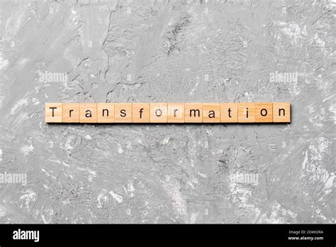 Transformation Word Written On Wood Block Transformation Text On Table