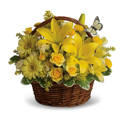 Bouquets Lilies Roses Gerberas White Background Wicker