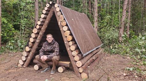 Storm Destroyed The Forest Building A Bushcraft Shelter And Camping 3 Days Youtube