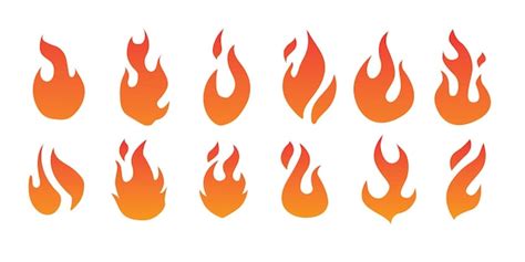 Premium Vector Flame Fire Icon Set Vector