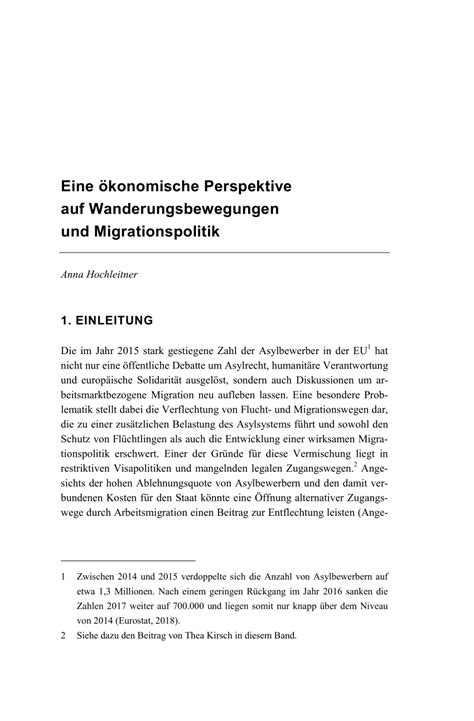 PDF Eine ökonomische Perspektive auf Wanderungsbewegungen und