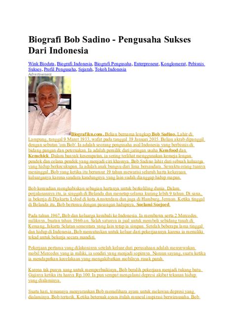 Contoh Biografi Orang Sukses Di Indonesia