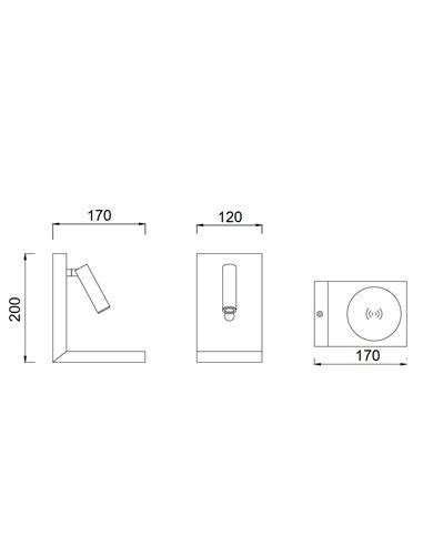 Aplique de pared de lectura Zanzibar Mantra Lámpara de dormitorio