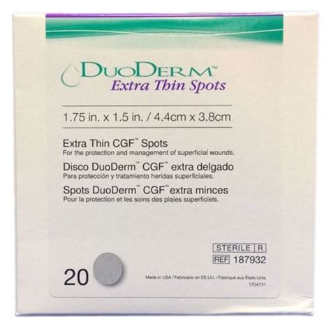 ConvaTec 187932 DuoDERM Extra Thin CGF Dressing Spots Oval 1 75 X 1