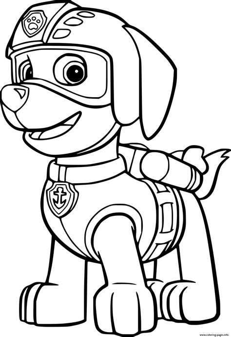 Zuma From Paw Patrol Coloring Page Printable