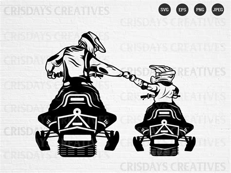 Father And Son Snowmobile Svg Snowmobile Svg Dadlife Kidlife Svg Winter