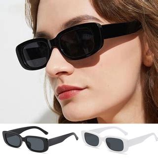 Cermin mata hitam wanita cermin mata hitam perempuan Viral Sunglasses Retro Small Square ...