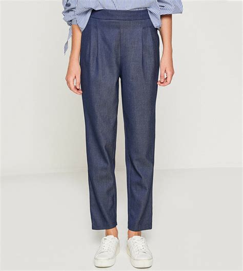 buy koton normal waist trousers  blue thstreet oman
