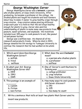 George Washington Carver Worksheets Pdf