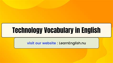 27 Technology Vocabulary In English Learn English