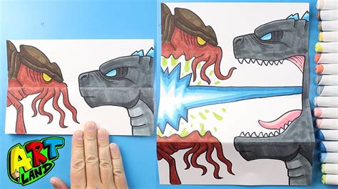 How To Draw Godzilla Vs Scylla Surprise Fold Youtube