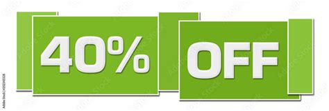 Discount Forty Percent Off Green Color Boxes Stock Illustration Adobe