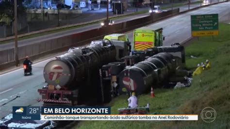 Vídeo Acidente caminhão tanque no Anel Rodoviário em BH MG1 G1