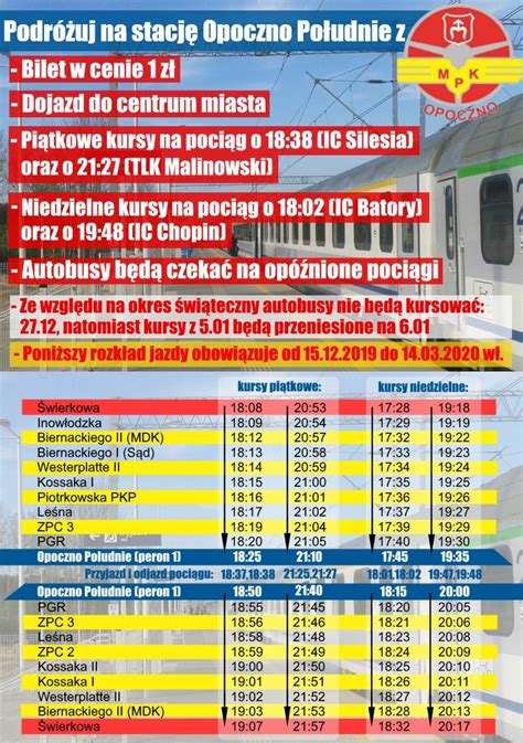 Aktualny Rozk Ad Jazdy Miejskich Autobus W Na Stacj Opoczno Po Udnie