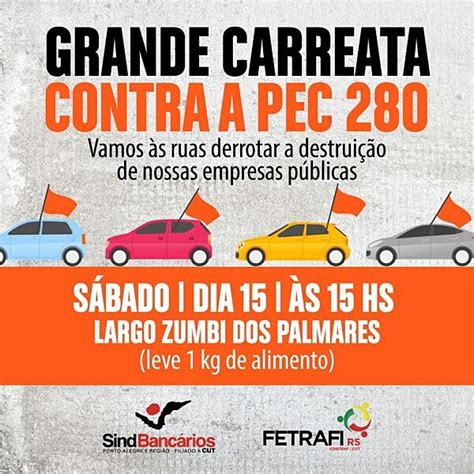 Bancários realizam carreata contra a PEC 280 neste sábado Variedades