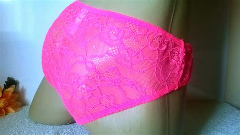 Bright Pink Soft Stretch Lace Bikini Brief Panties Gorgeous Knickers