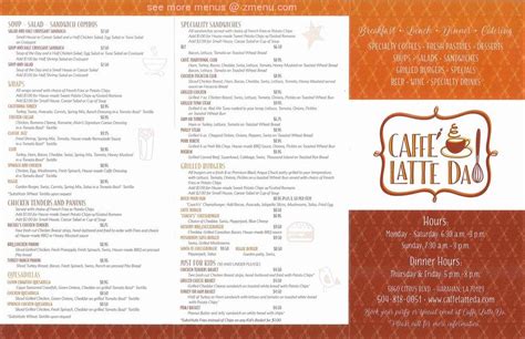 Online Menu Of Caffe Latte Da Restaurant Harahan Louisiana 70123