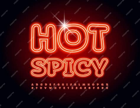 Premium Vector Vector Neon Banner Hot Spicy Red Glowing Font Bright Electric Alphabet