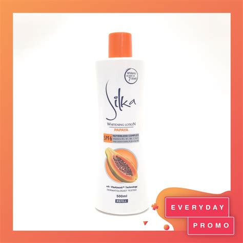 Silka Skin Whitening Papaya Lotion Spf6 Refill 500ml Shopee Philippines