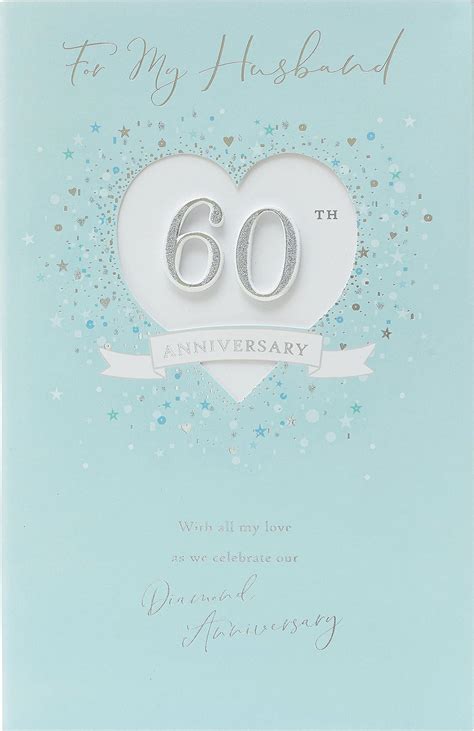 Husband 60th Anniversary Card Diamond Anniversary Card Husband