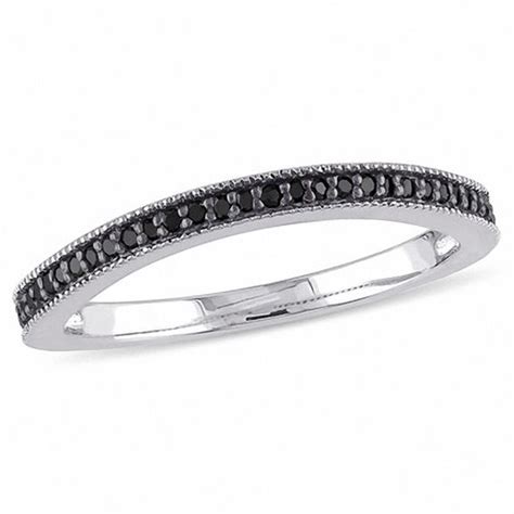 18 Ct Tw Enhanced Black Diamond Curved Vintage Style Band In