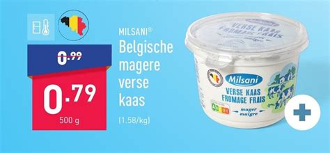 Milsani Belgische Magere Verse Kaas 500g Promotie Bij ALDI