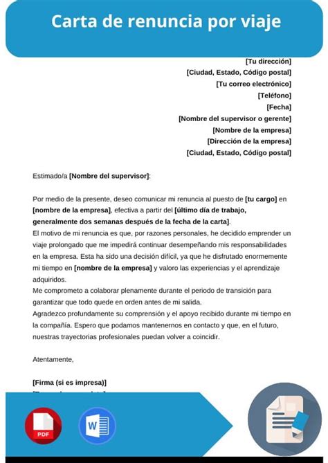 Carta de Renuncia por Jubilación Word PDF