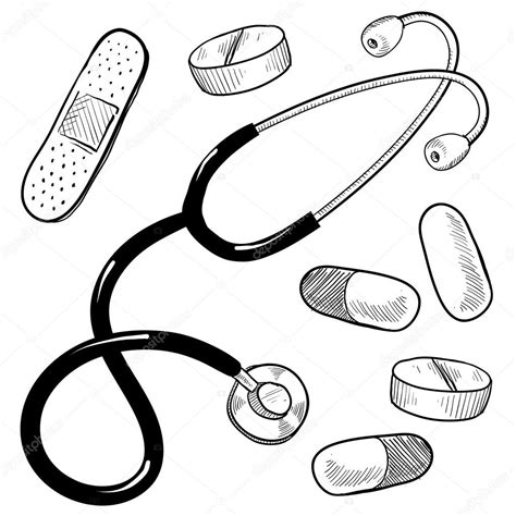 Clinique Médicale Objets Croquis Stock Vector By ©lhfgraphics 14136071