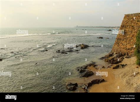 Old Walls Of Galle Dutch Fort Sri Lanka Sunset Sky With Copy Space