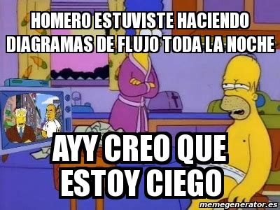 Meme Personalizado Homero Estuviste Haciendo Diagramas De Flujo Toda