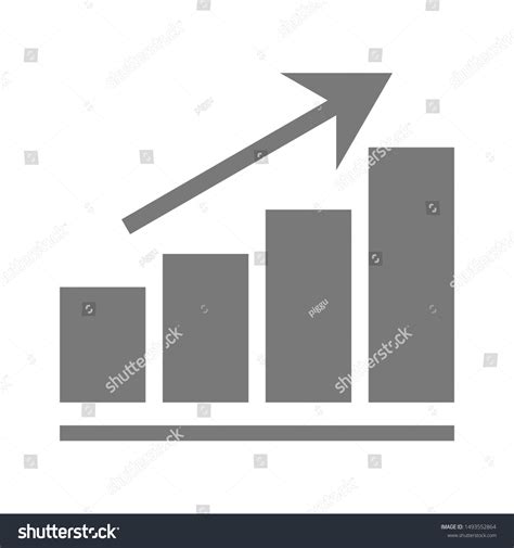 Bar Chart Growing Uptrend Arrow Symbols Stock Vector Royalty Free