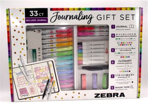 Zebra 33 Count Journaling T Set With Journal Brand New Ebay