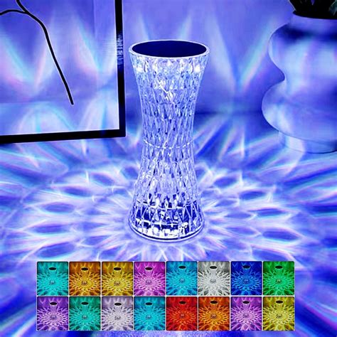 Yckeogln Touch Control Crystal Table Lamp16 Color Changing Diamond