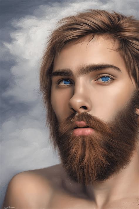 Stunning K Hyper Detailed Oil Panting Of A Yearold Bearded Gay Man