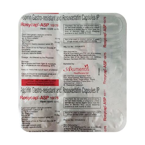 Rosycap Asp Capsule 15s Buy Medicines Online At Best Price From