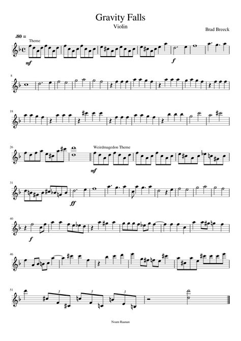 Gravity Falls Theme Sheet Music Violin Dusolapan