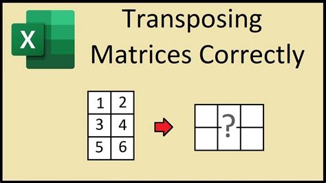 How To Transpose A Matrix In Excel Correctly YouTube